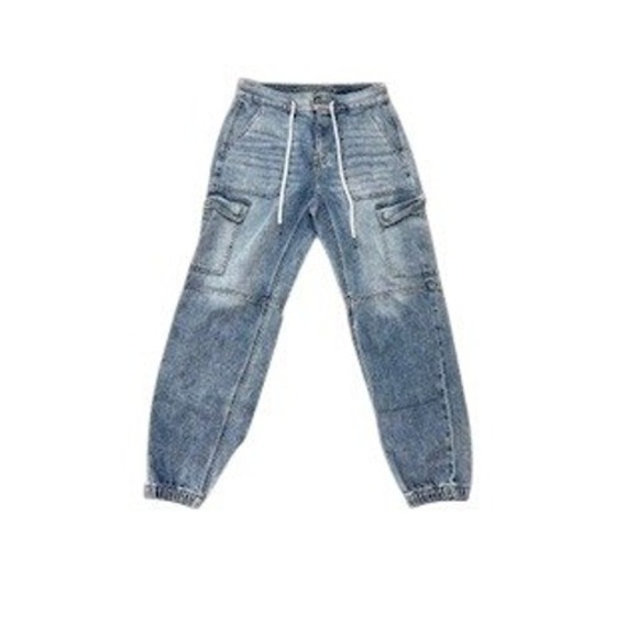 American Eagle Outfitters Denim - American Eagle Womens Cargo Jeans Acid Light Wash Jogger Style Y2K Size 2